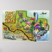 Corpus Christi TX Map Poster (Voorkant)