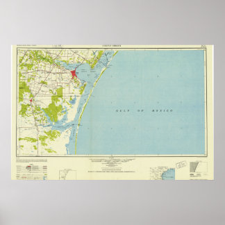 Corpus Christi TX Topo Poster