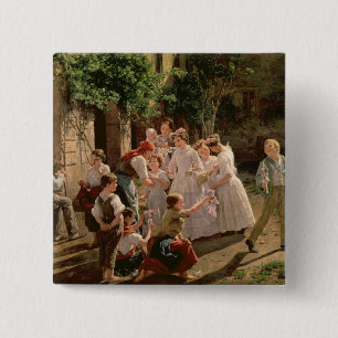 Corpus Christi Vierkante Button 5,1 Cm