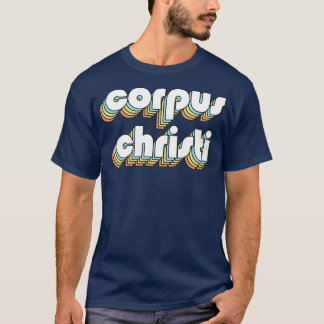Corpus Cristi Retro Rainbow Typografie Vervaagde s T-shirt