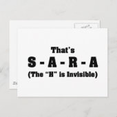 Correcte spelling van Sara Briefkaart (Voorkant / Achterkant)