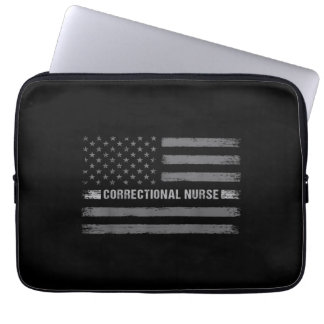 Correcte verpleegkundige Amerikaanse vlag  gezondh Laptop Sleeve