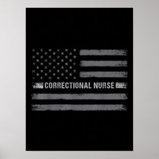 Correcte verpleegkundige Amerikaanse vlag  gezondh Poster