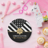 Correctiebeambte Afstuderen Thin Silver Line Papieren Bordje (Feest)