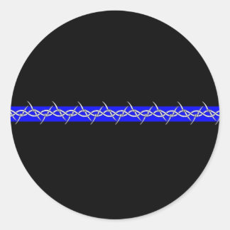 Correcties Barbed Wire Blue Line Ronde Sticker