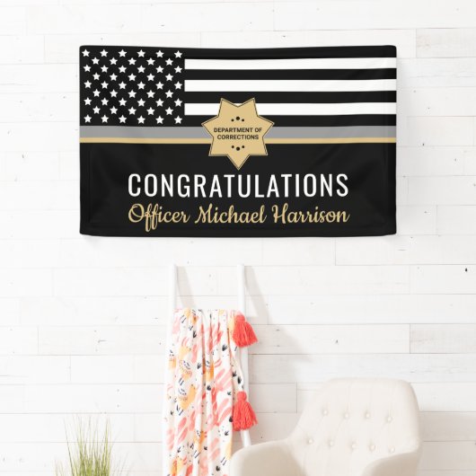 Correcties Officer Graduation Party Silver Line Spandoek (Insitu)