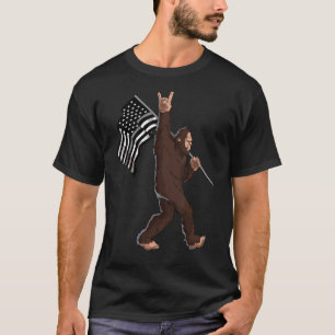 Correcties Officer Thin Silver Line Vlag Bigfoot T-shirt