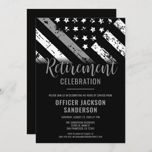 Correcties Officier Pensioen Partij Zilveren Lijn Kaart (Voorkant / Achterkant)