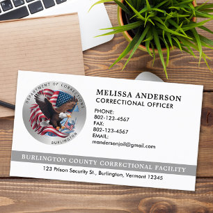 Correctional Officer Custom Law Enforcement Logo Visitekaartje
