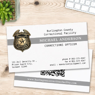 Correctional Officer Jail Security aangepaste QR-c Visitekaartje