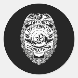 Correctional Officers Badge Gear Ronde Sticker