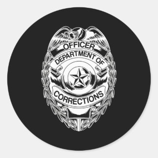 Correctional Officers Badge Gear Ronde Sticker