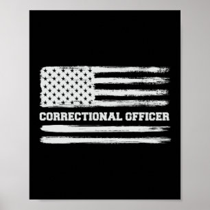 Correctionaris Amerikaanse vlag Thin Silver Poster