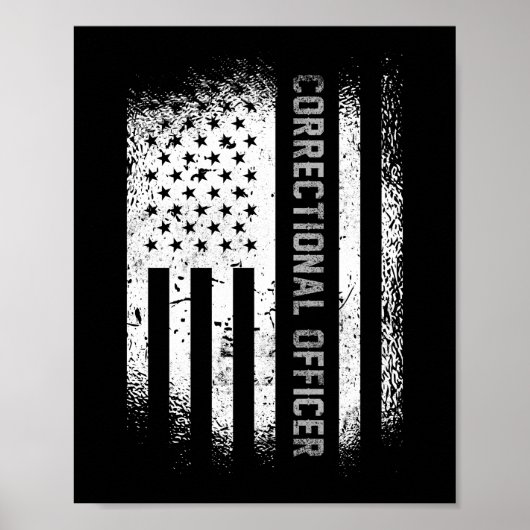 Correctionaris Amerikaanse vlag Thin Silver Poster (Voorkant)