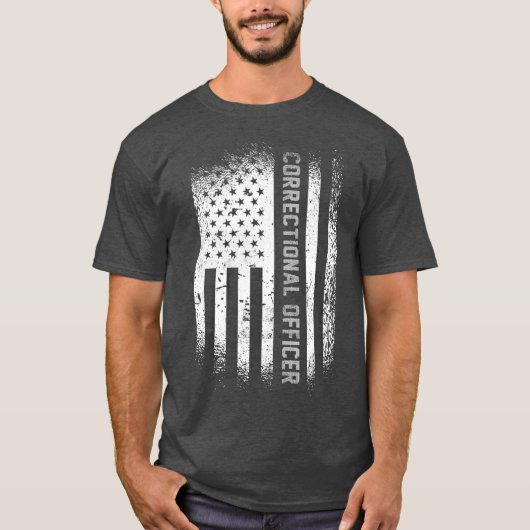 Correctionaris met Amerikaanse vlag T-shirt (Voorkant)