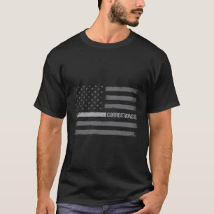 Correctionele Officier Dunne Zilveren Lijn Amerika T-shirt