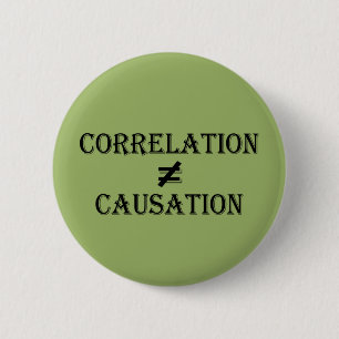 Correlatie is niet gelijk aan oorzaak ronde button 5,7 cm