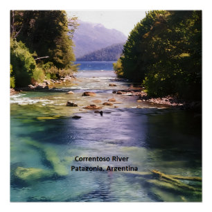 Correntoso-rivier, Patagonië, Argentinië, Perfect Poster