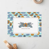 Correspondance Ajouter votre carte de nom | Aquarelle Succulente (Devant/Arrière en situation)