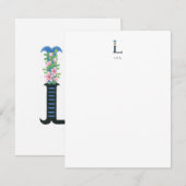 Correspondance Alphabet floral - L - Carte de papier à lettres (Devant / Derrière)