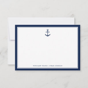 Correspondance Ancre à thème nautique Carte de note personnalis