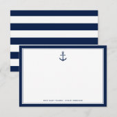 Correspondance Ancre à thème nautique | Carte de note personnalis (Devant / Derrière)