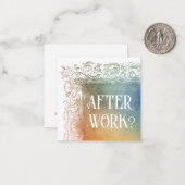 Correspondance *~* APRÈS LE TRAVAIL ? Carte de note plat AP63 Rel (Devant/Arrière en situation)