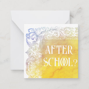 Correspondance *~* APRÈS L'ÉCOLE ? Carte de note plat AP63 Relati
