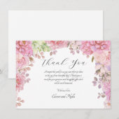 Correspondance Aquarelle Carte de remerciements Fleurs (Devant / Derrière)