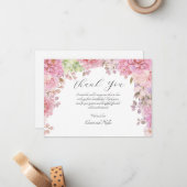 Correspondance Aquarelle Carte de remerciements Fleurs (Devant/Arrière en situation)