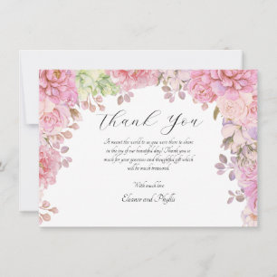 Correspondance Aquarelle Carte de remerciements Fleurs