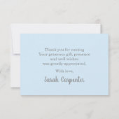 Correspondance Baby Blue Rainbow Merci Carte de note (Dos)