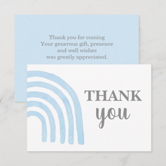 Correspondance Baby Blue Rainbow Merci Carte de note (Devant / Derrière)