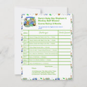 Correspondance Baby Boy Elephant & Monkey Golf Shoot Carte de sco (Devant)