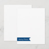 Correspondance Bannière bleue de la carte à note plate personnali (Devant / Derrière)