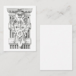 Correspondance BÂTON DE CADUCÉE 3,5x2,5 Carte plate