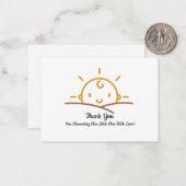 Correspondance Bébé mignon Carte de remerciements lever de soleil (Devant/Arrière en situation)