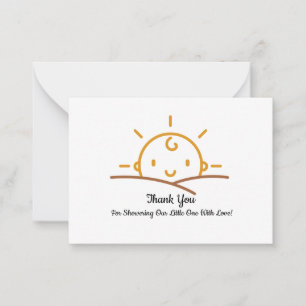 Correspondance Bébé mignon Carte de remerciements lever de soleil