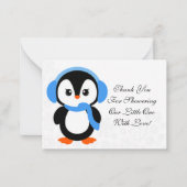 Correspondance Bébé mignon Carte de remerciements pingouin (Devant)