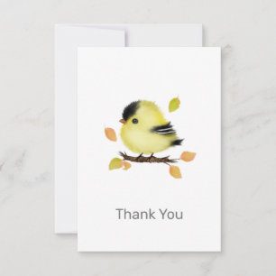 Correspondance Bébé mignon Goldfinch Bird Merci Carte de note