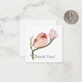 Correspondance Bébé mignon Redpoll Bird Merci carte de note (Devant/Arrière en situation)