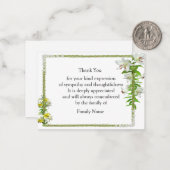 Correspondance Belle Carte de remerciements à cadre fleuri (Devant/Arrière en situation)