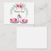 Correspondance Belle Carte de remerciements de cygne (Devant / Derrière)