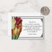Correspondance Belle Carte de remerciements de tulipes (Devant/Arrière en situation)