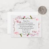 Correspondance Belle Carte de remerciements rose (Devant/Arrière en situation)