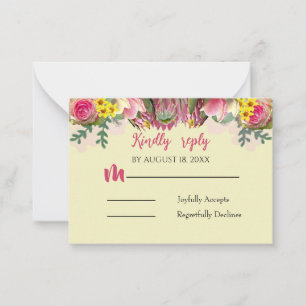 Correspondance Belle carte de réponse à la crème de jardin fleuri