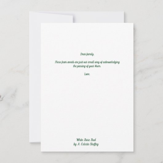 Correspondance Belle carte de voeux White Rosebud (Dos)