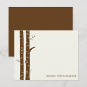Correspondance Birch Trees Flat Carte de remerciements (Devant / Derrière)