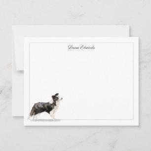 Correspondance Bordure Collie Gris Bordure Carte de note personna