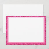 Correspondance Bordure de Parties scintillant rose carte à note p (Devant / Derrière)
